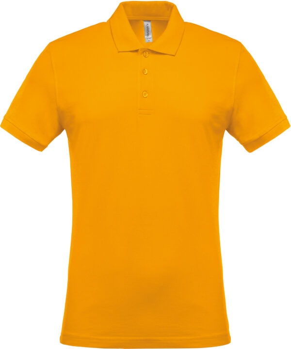 Short sleeved 100% cotton pique polo shirt heren