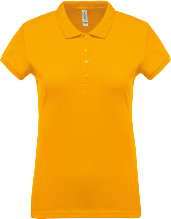 Short sleeved 100% cotton pique polo shirt dames