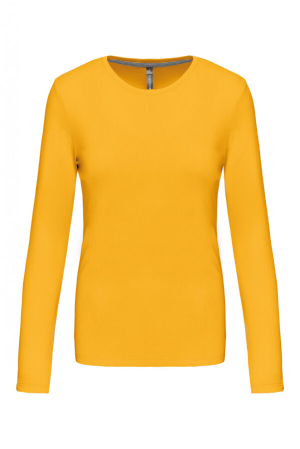 Dames T-shirt ronde hals lange mouwen