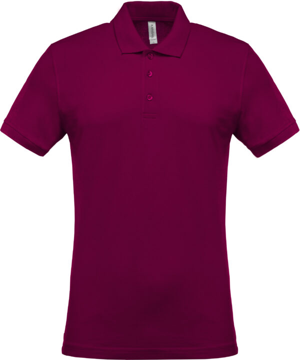 Short sleeved 100% cotton pique polo shirt heren