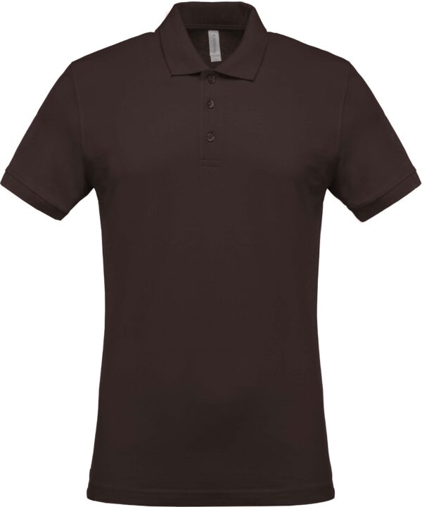 Short sleeved 100% cotton pique polo shirt heren