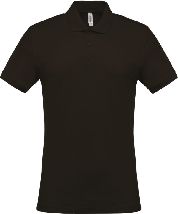 Short sleeved 100% cotton pique polo shirt heren