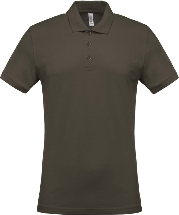 Short sleeved 100% cotton pique polo shirt heren