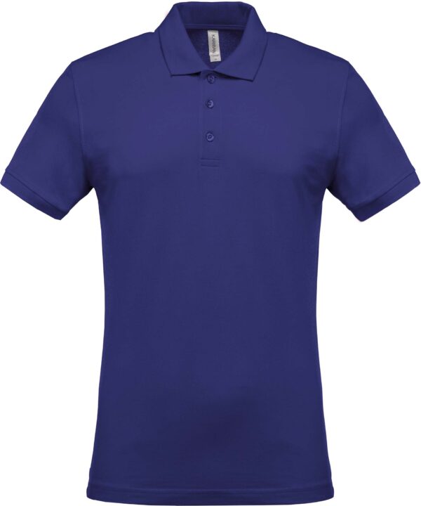 Short sleeved 100% cotton pique polo shirt heren