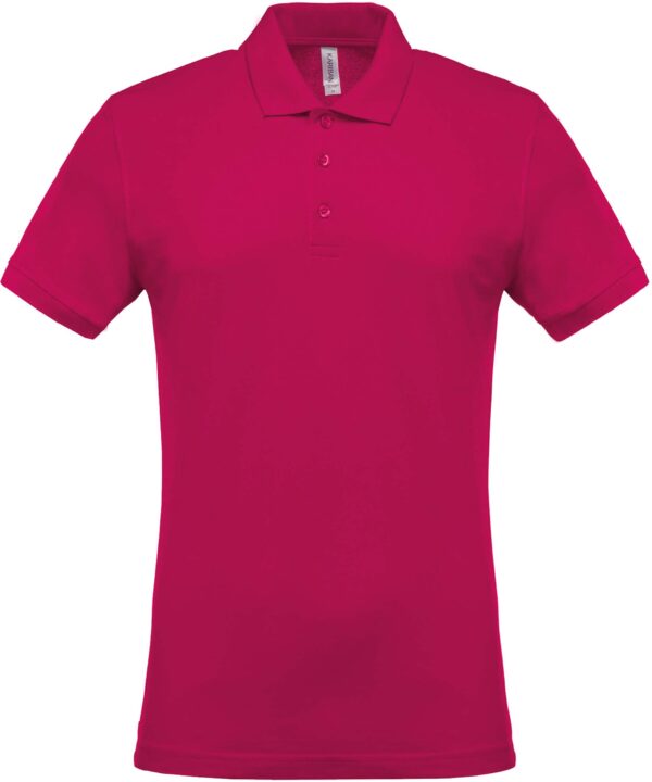 Short sleeved 100% cotton pique polo shirt heren