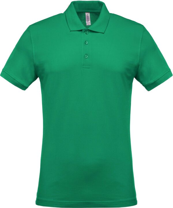 Short sleeved 100% cotton pique polo shirt heren