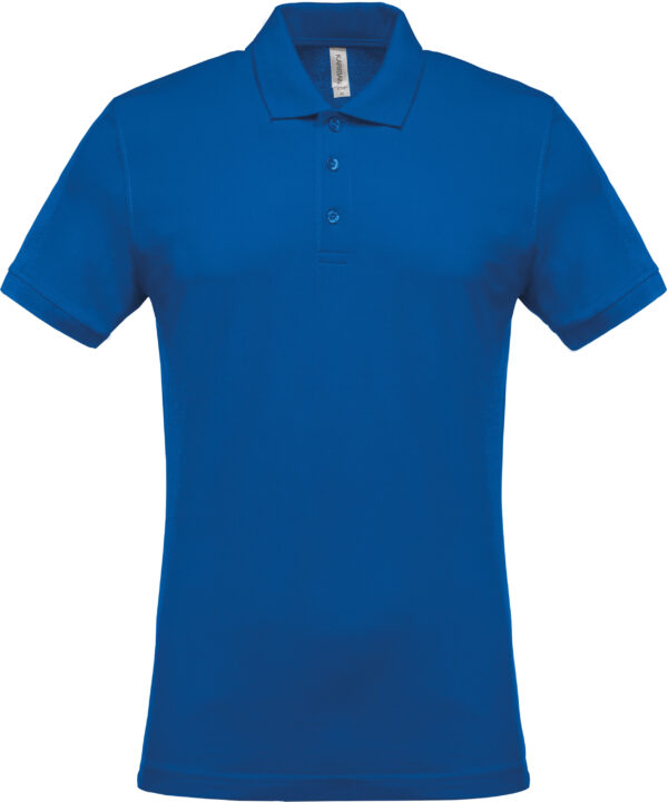 Short sleeved 100% cotton pique polo shirt heren