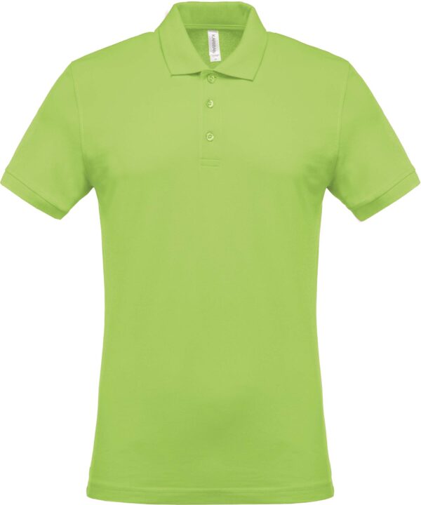 Short sleeved 100% cotton pique polo shirt heren