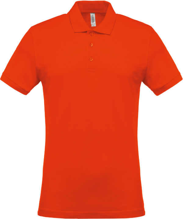 Short sleeved 100% cotton pique polo shirt heren