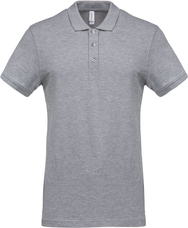 Short sleeved 100% cotton pique polo shirt heren
