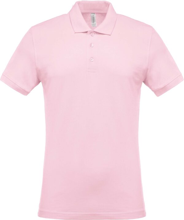 Short sleeved 100% cotton pique polo shirt heren