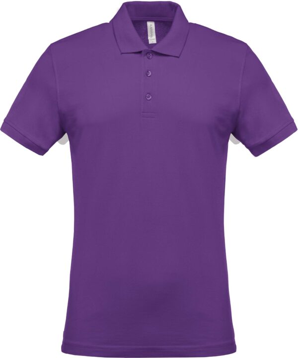 Short sleeved 100% cotton pique polo shirt heren