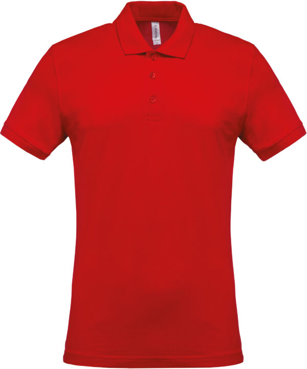 Short sleeved 100% cotton pique polo shirt heren