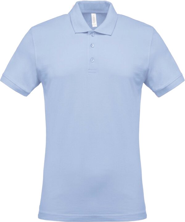 Short sleeved 100% cotton pique polo shirt heren