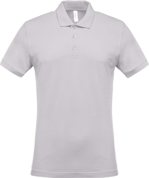 Short sleeved 100% cotton pique polo shirt heren