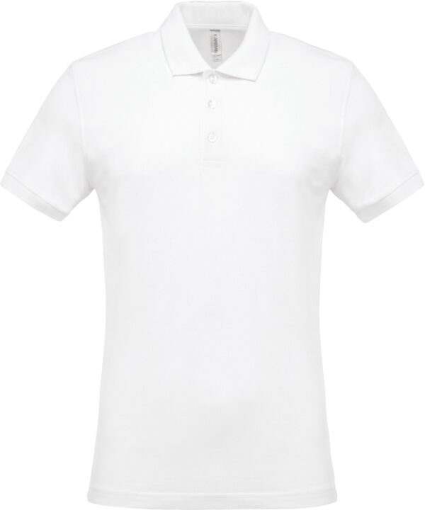 Short sleeved 100% cotton pique polo shirt heren
