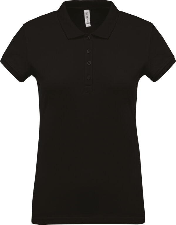 Short sleeved 100% cotton pique polo shirt dames