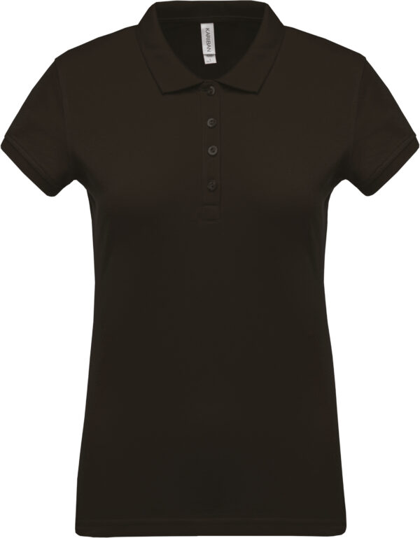 Short sleeved 100% cotton pique polo shirt dames