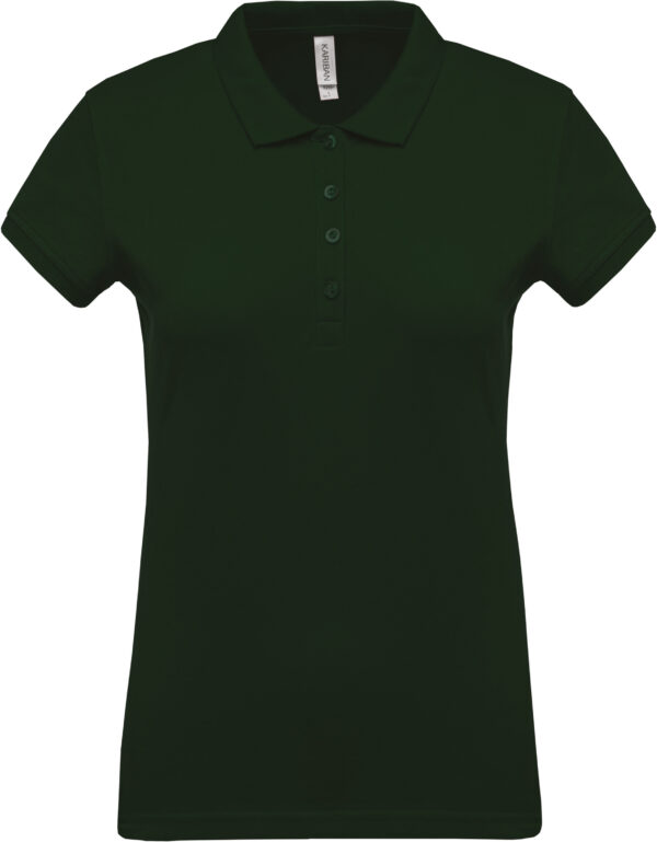 Short sleeved 100% cotton pique polo shirt dames