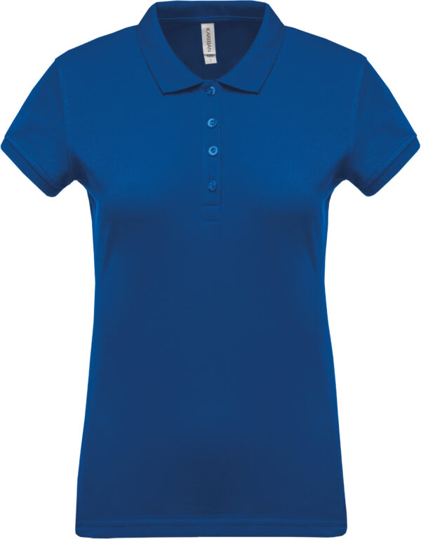 Short sleeved 100% cotton pique polo shirt dames