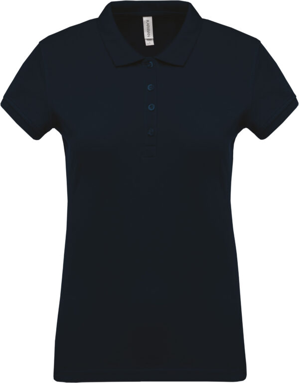 Short sleeved 100% cotton pique polo shirt dames