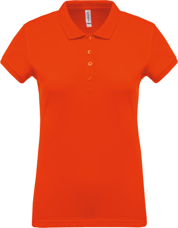 Short sleeved 100% cotton pique polo shirt dames