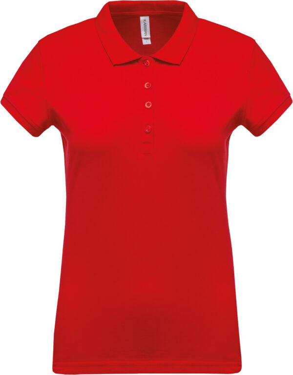 Short sleeved 100% cotton pique polo shirt dames
