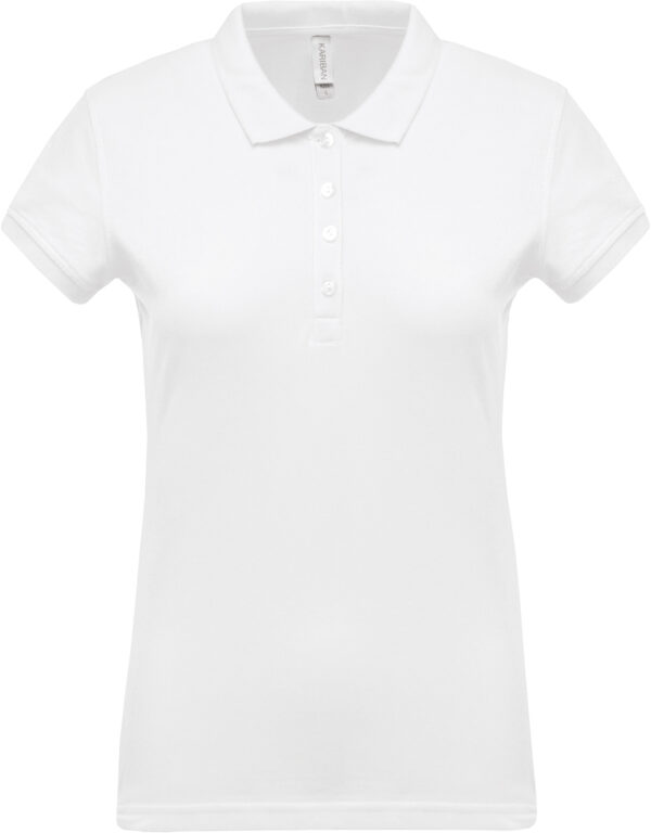 Short sleeved 100% cotton pique polo shirt dames