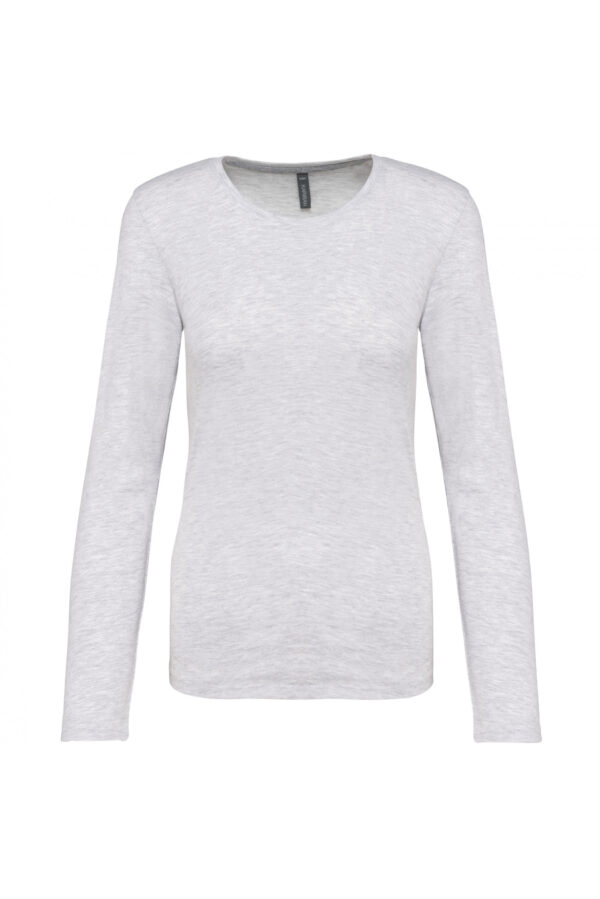 Dames T-shirt ronde hals lange mouwen