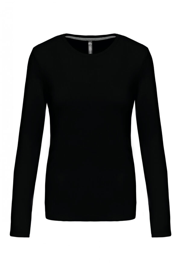 Dames T-shirt ronde hals lange mouwen