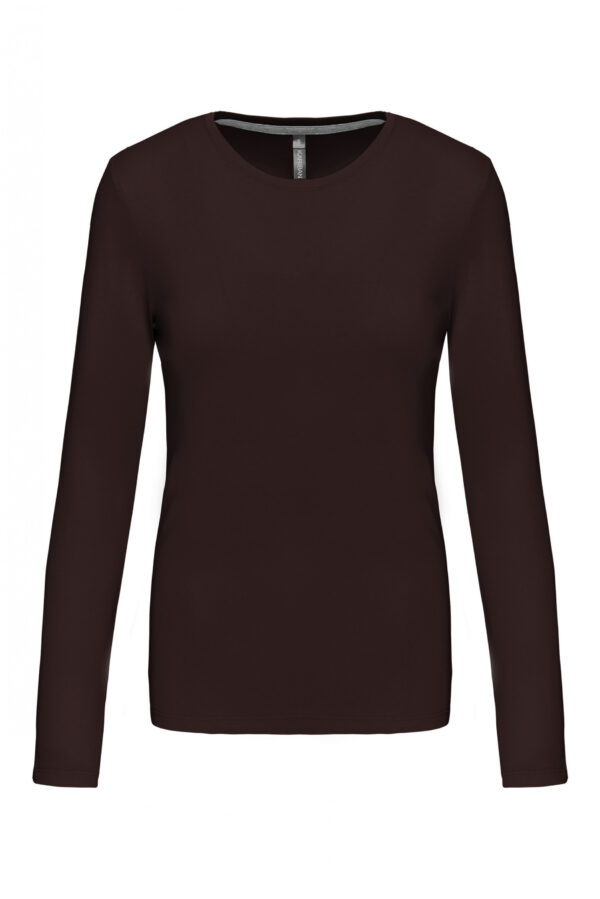 Dames T-shirt ronde hals lange mouwen