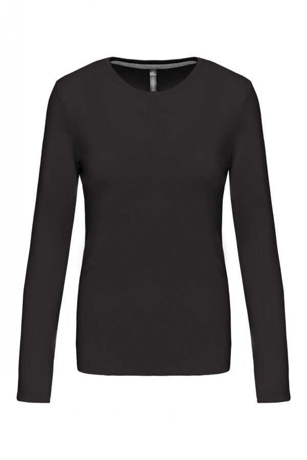 Dames T-shirt ronde hals lange mouwen