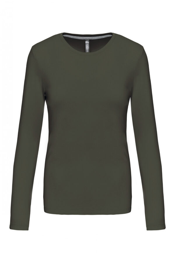 Dames T-shirt ronde hals lange mouwen