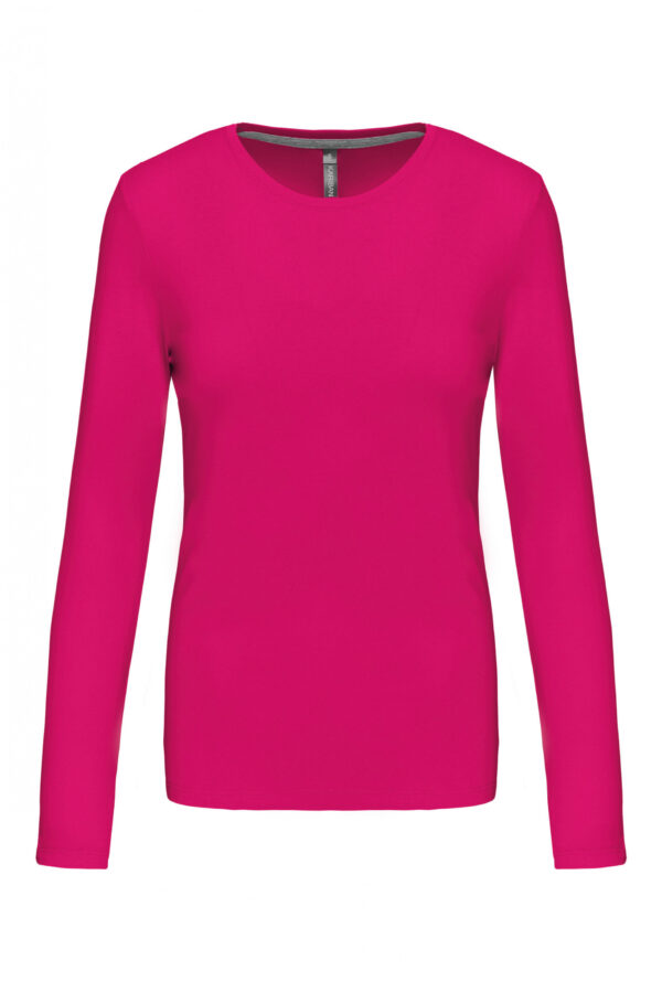 Dames T-shirt ronde hals lange mouwen