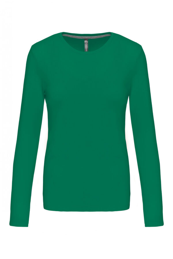 Dames T-shirt ronde hals lange mouwen