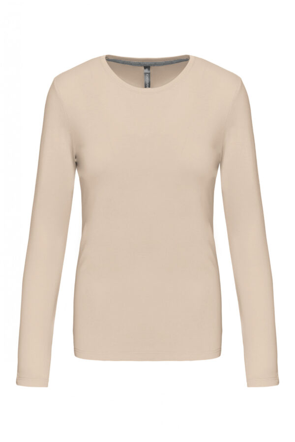 Dames T-shirt ronde hals lange mouwen