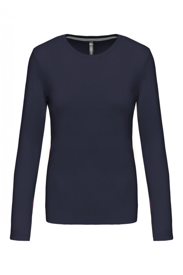 Dames T-shirt ronde hals lange mouwen