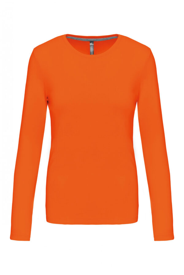 Dames T-shirt ronde hals lange mouwen