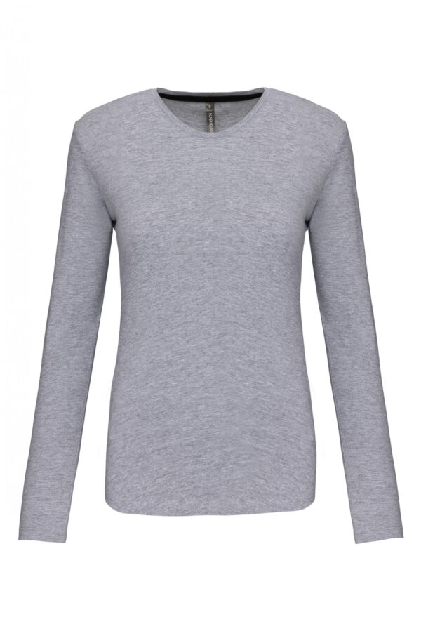Dames T-shirt ronde hals lange mouwen
