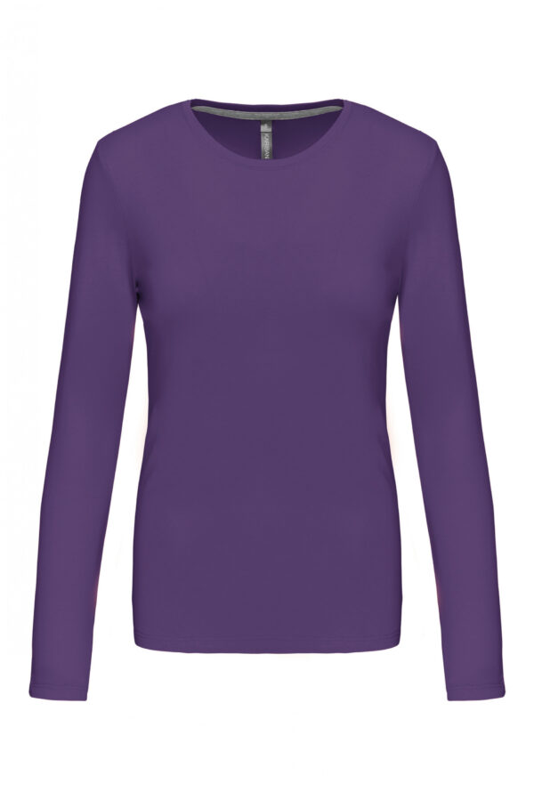 Dames T-shirt ronde hals lange mouwen