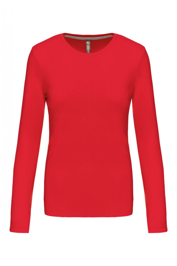 Dames T-shirt ronde hals lange mouwen