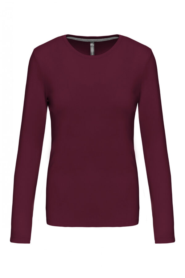 Dames T-shirt ronde hals lange mouwen